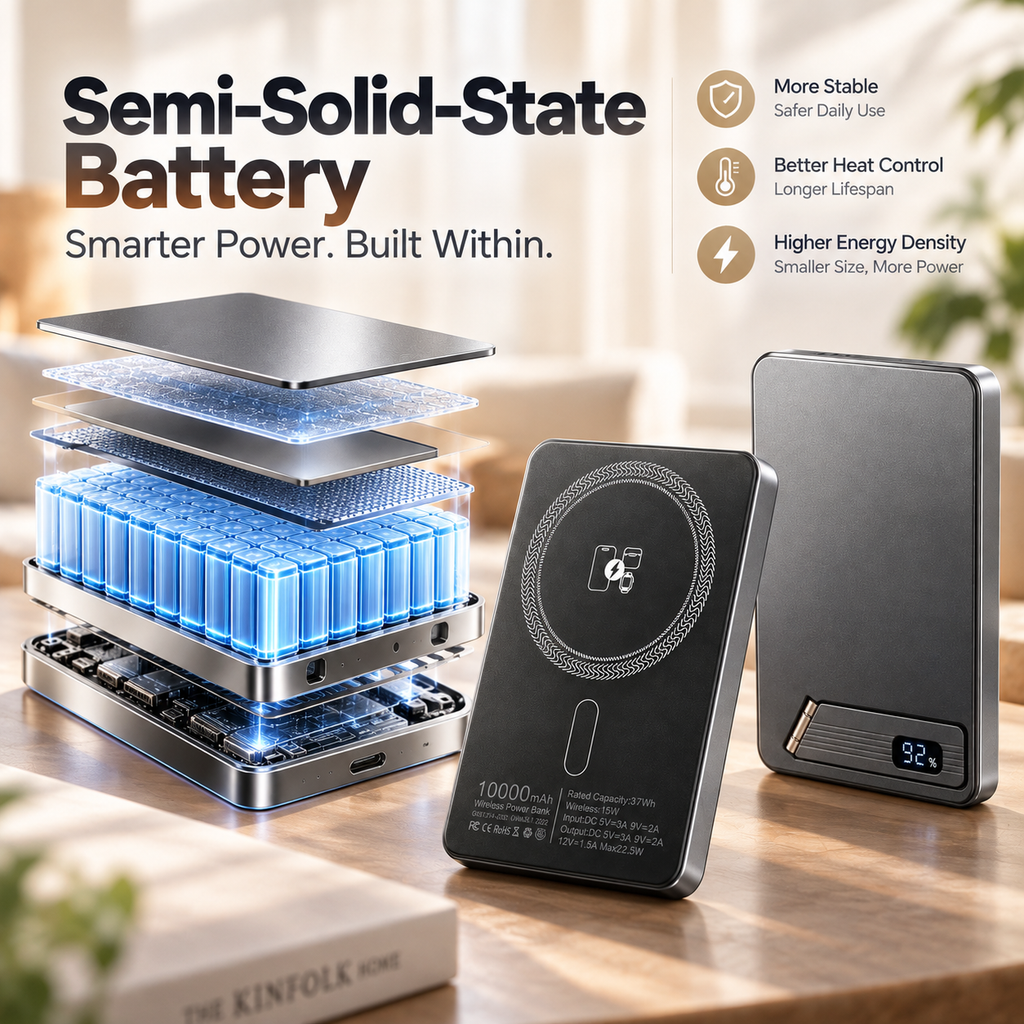 Semi-solid-state battery technology concept illustration
