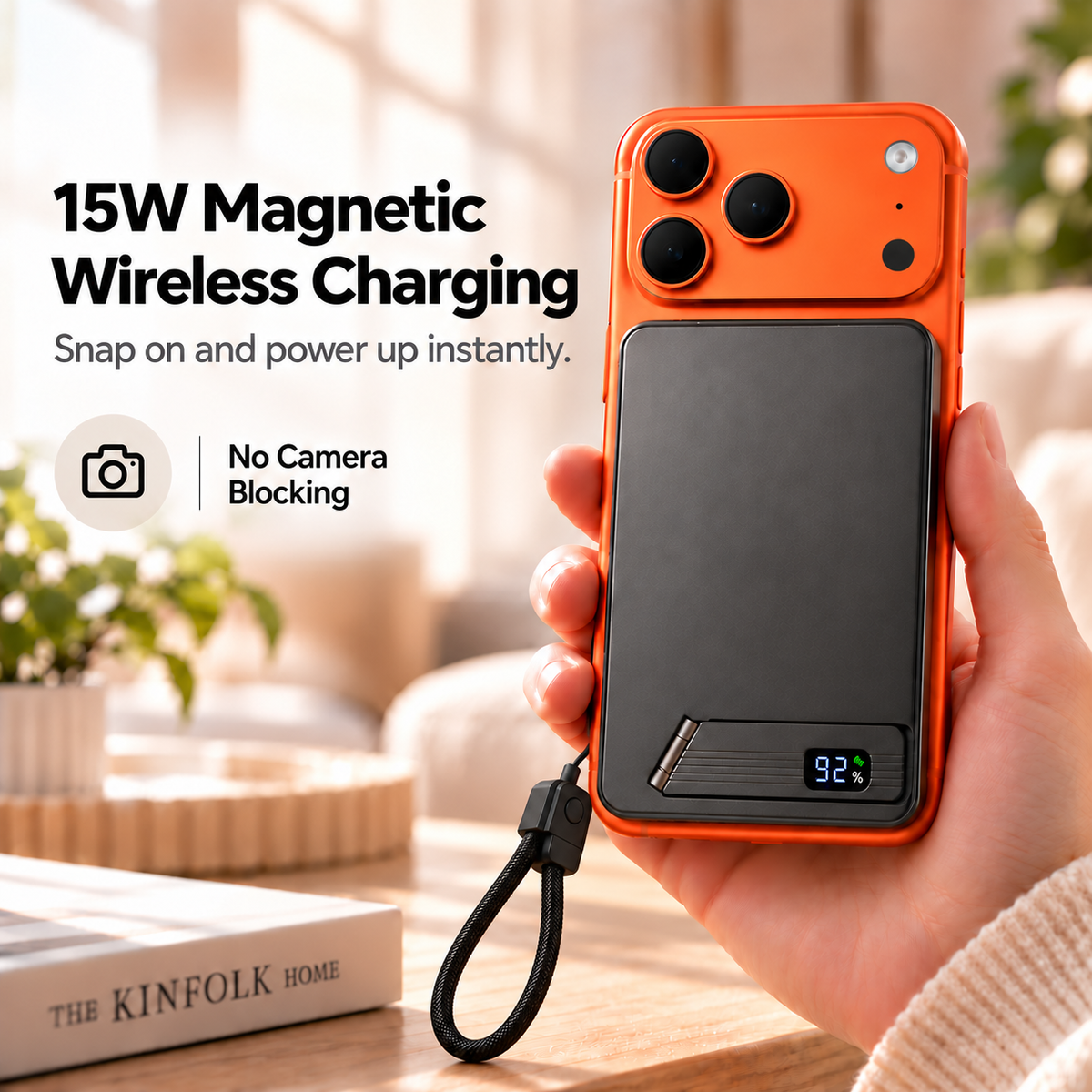 15W magnetic wireless charging with a phone